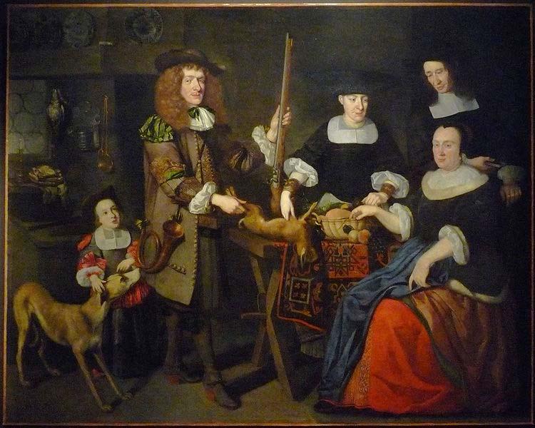 unknow artist Retour de chasse. Portrait d'une famille strasbourgeoise oil painting picture